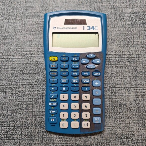 Texas Instruments TI-34 II Scientific Calculator Blue w/ Cover - Tested & Works - Picture 1 of 5